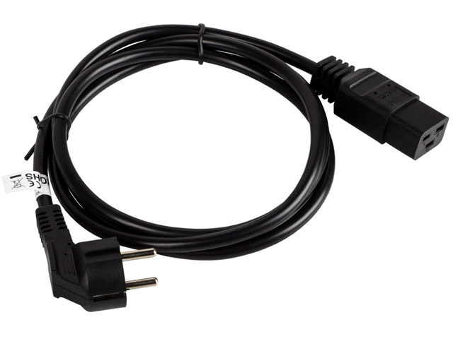 Cable lanberg cee 7/7 -> iec 320 c19 16a 1.8m vde, black