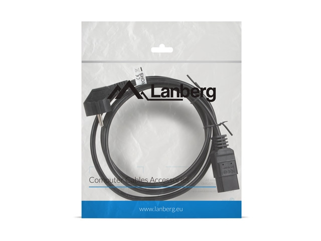 Cable lanberg cee 7/7 -> iec 320 c19 16a 1.8m vde, black