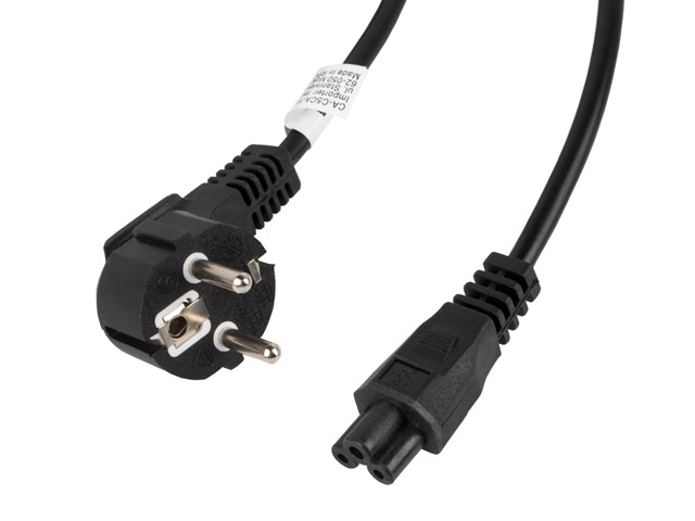 Charging cable lanberg cee 7/7 (mickey) -> iec 320 c5 3m vde, black