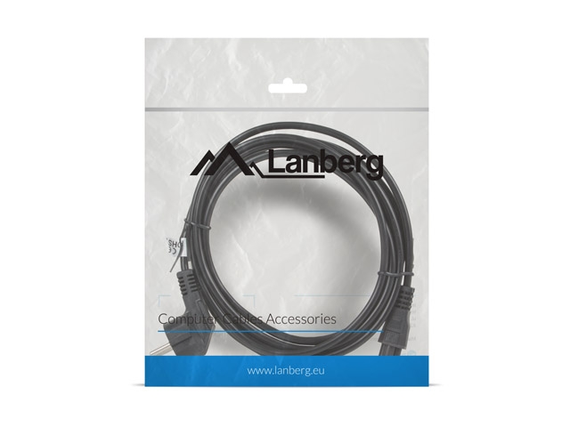 Charging cable lanberg cee 7/7 (mickey) -> iec 320 c5 3m vde, black