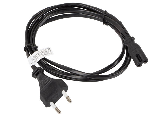 Захранващ кабел Lanberg CEE 7/16 -> IEC 320 C7 EURO (RADIO) 1.8m, black