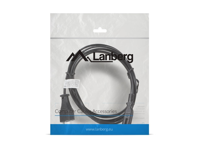 Захранващ кабел Lanberg CEE 7/16 -> IEC 320 C7 EURO (RADIO) 1.8m, black