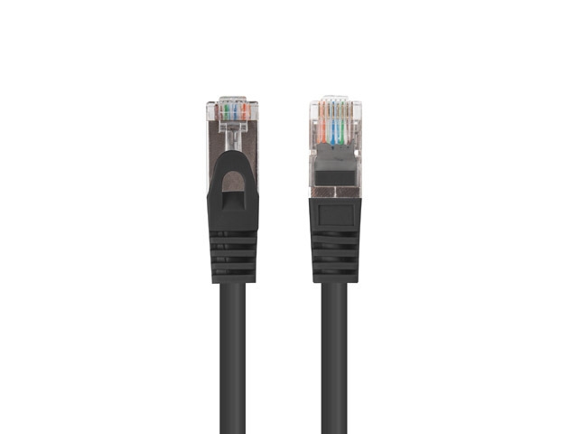 Пач кабел Lanberg patch cord CAT.6 FTP 0.25m черен (10‑pack)