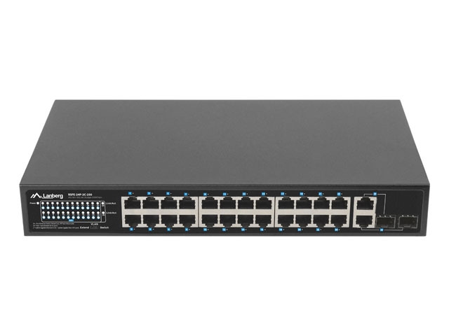 Суич Lanberg 24x 100Mb PoE+ / 2x Combo rack 19 gigabit ethernet 250W