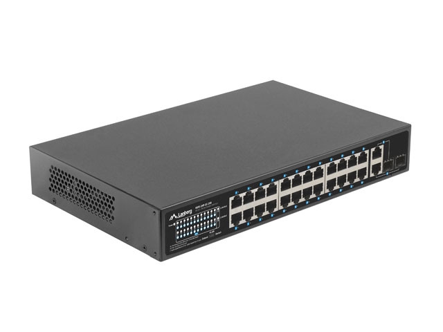 Суич Lanberg 24x 100Mb PoE+ / 2x Combo rack 19 gigabit ethernet 250W