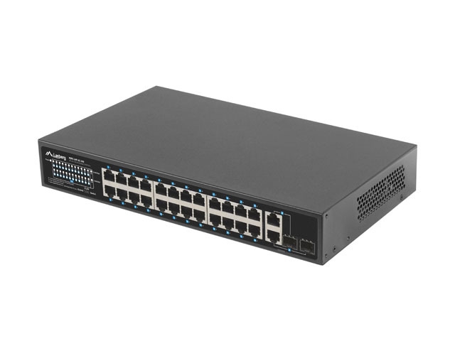 Суич Lanberg 24x 100Mb PoE+ / 2x Combo rack 19 gigabit ethernet 250W
