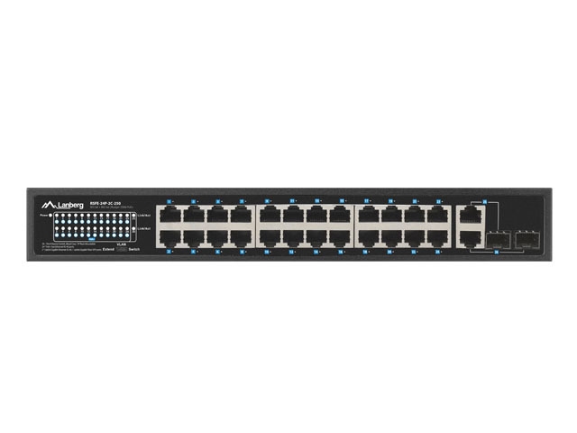 Суич Lanberg 24x 100Mb PoE+ / 2x Combo rack 19 gigabit ethernet 250W