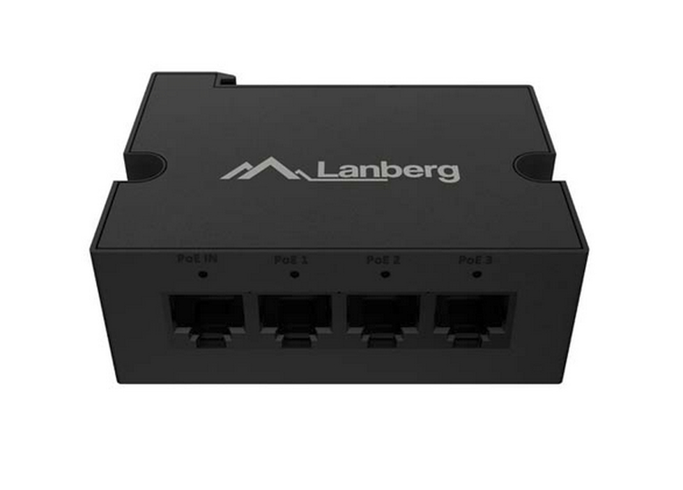Lanberg POE Extender DIN‑GE4‑BT‑90W 1‑In 3‑Out Gigabit Ethernet 90W