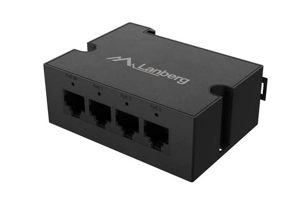 Lanberg POE Extender DIN‑GE4‑BT‑90W 1‑In 3‑Out Gigabit Ethernet 90W