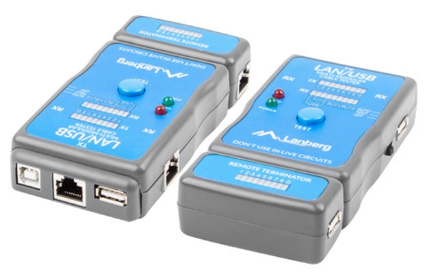 Тестер за кабели Lanberg с RJ-45, RJ-11, USB