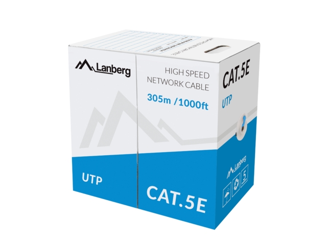 Пач кабел Lanberg Lan Cable UTP Cat.5e 305m Solid CCA Blue