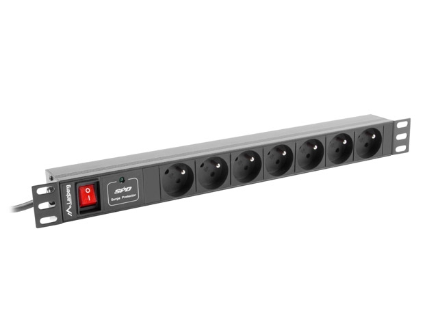 Електрически филтър Lanberg power distribution unit (PDU) 191U 16A 7 SOCKETS 2M, black