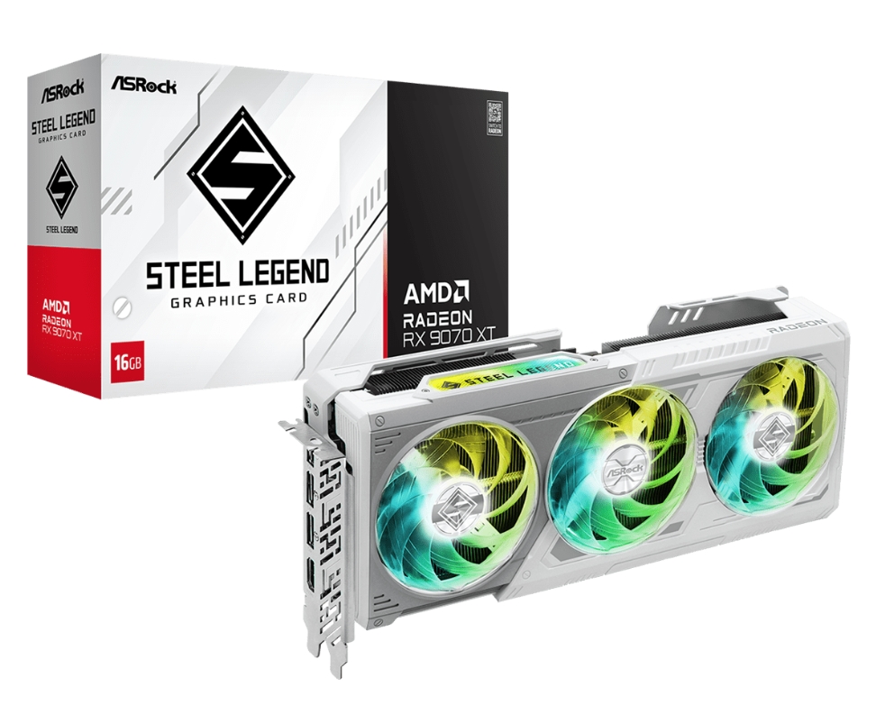 Видео карта Asrock RX 9070XT 16GB Steel Legend