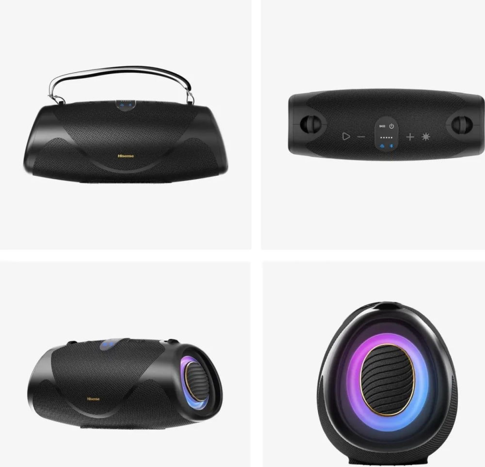 Bluetooth колонка Hisense WeBoom, 140W, до 20 ч, IP67, powerbank, ambient light, черна