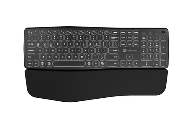 Безжична клавиатура NatecPORIFERA x-scissors, backlit ergonomic us layout
