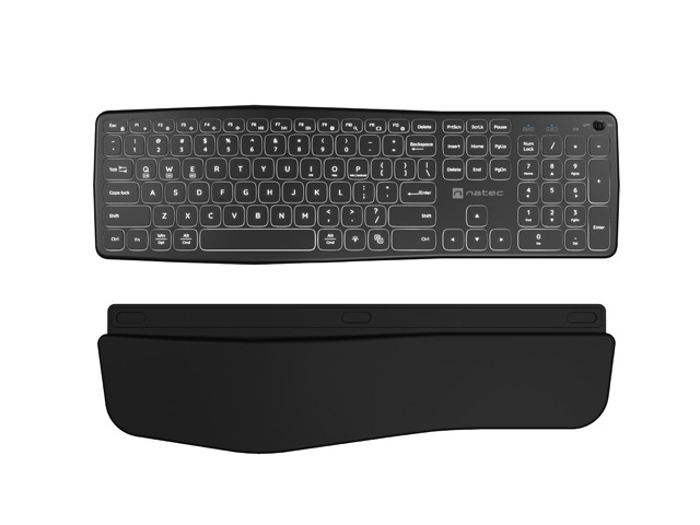 Безжична клавиатура NatecPORIFERA x-scissors, backlit ergonomic us layout
