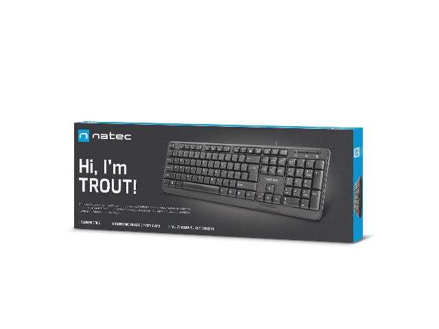 Клавиатура Natec Keyboard Trout US Layout Slim Black