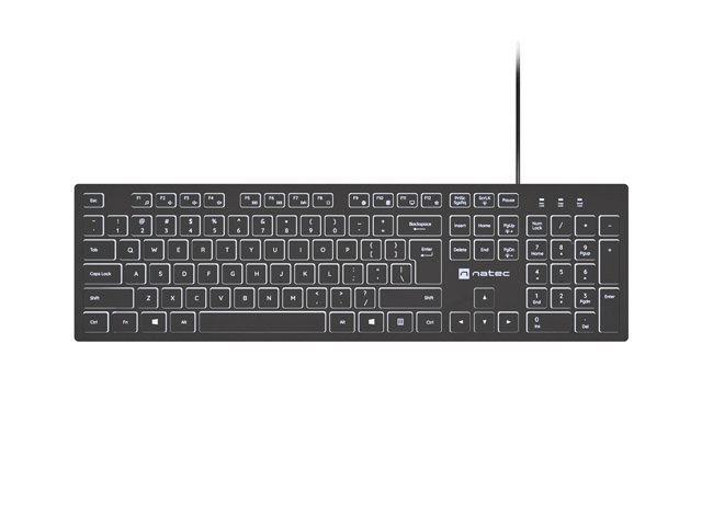 Natec Keyboard Herring Glow US White Backlight