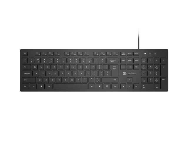 Natec Keyboard Herring Glow US Black Slim