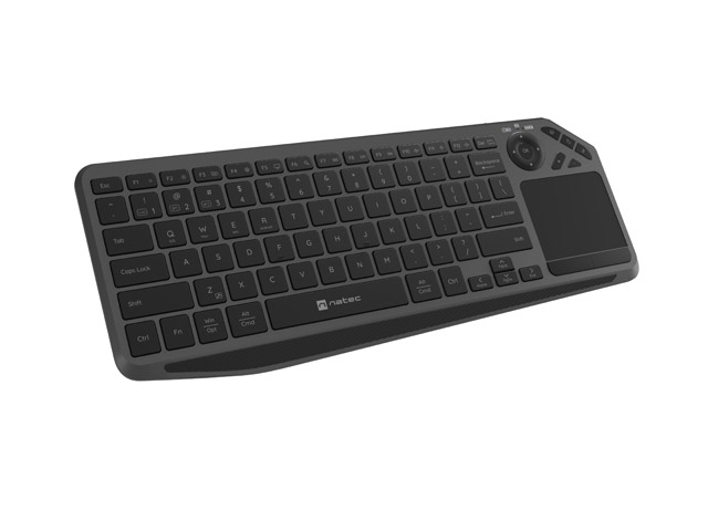 Natec Turbot 2 US Wireless Keyboard BT 2.4GHz with Touchpad Smart TV Black‑Gray