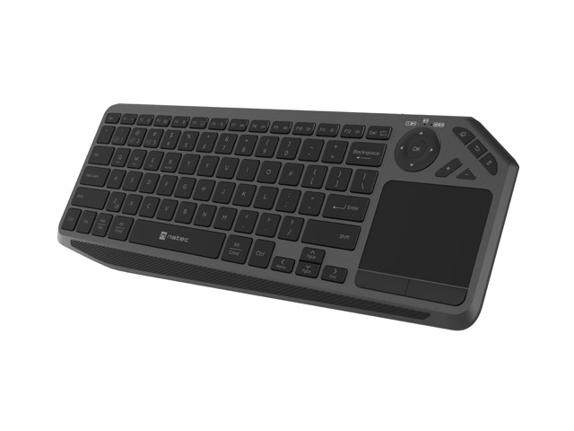 Natec Turbot 2 US Wireless Keyboard BT 2.4GHz with Touchpad Smart TV Black‑Gray