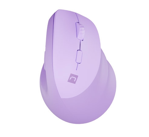 Wirelss mouse Natec Vertical Mouse Crake 2, 2400DPI Bluetooth 5.2 + 2.4 GHz Pure Lavender