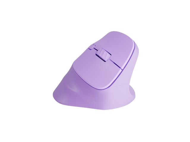 Wirelss mouse Natec Vertical Mouse Crake 2, 2400DPI Bluetooth 5.2 + 2.4 GHz Pure Lavender