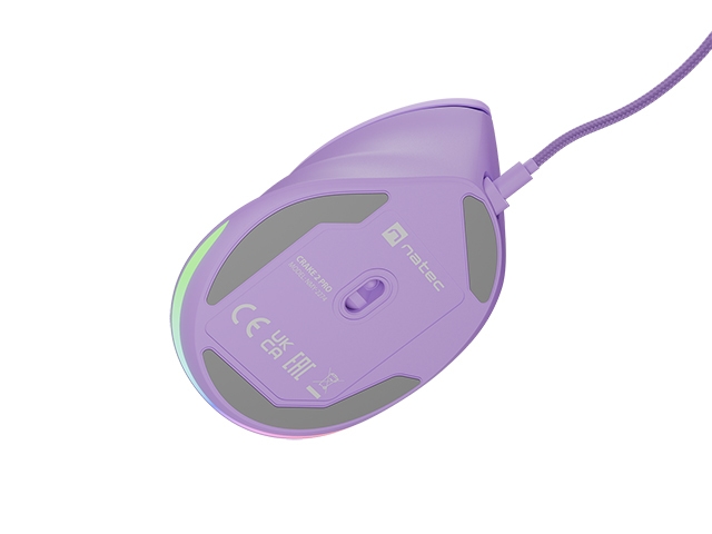 Mouse Natec Vertical Mouse Crake 2 Pro Optical12800DPI Pure Lavender