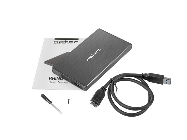 Външен HDD/SSD Enclosure Rhino Go SATA 2.5 USB 3.0 Black