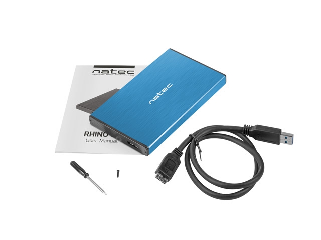 Кутия за твърд диск Natec External HDD/SSD Enclosure Rhino Go SATA 2.5 USB 3.0 Blue