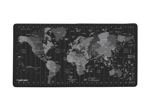 Подложка за мишка Natec Time Zone Map MAXI 800x400 mm