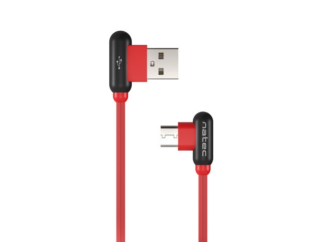 Cable Natec USB-C(M) -> USB-A (M) 2.0 m. Angled left/right Red