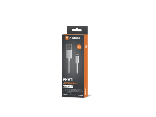 Natec Lightning(M) to USB-A(M) Cable 2m MFI White