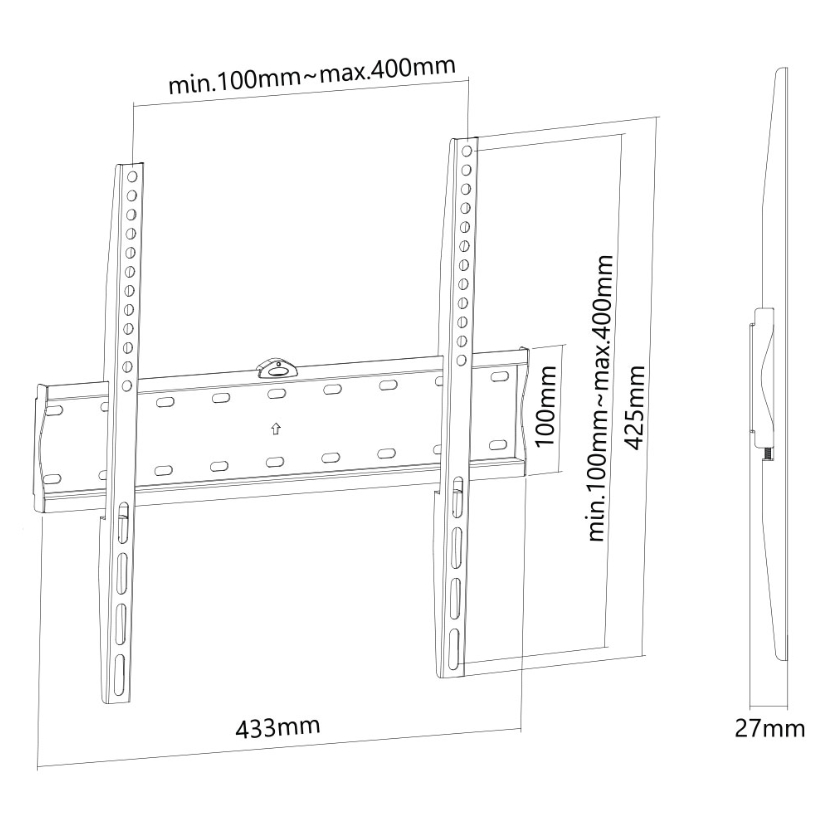 Stand for installation of screen on wall w300- fixed