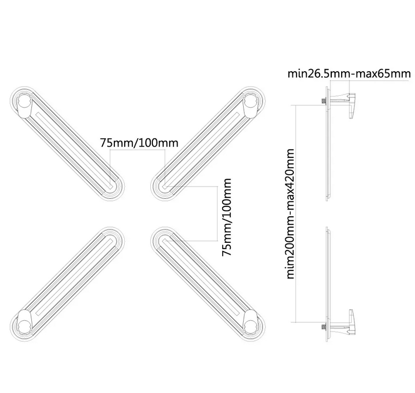 Accessory Neomounts by Newstar VESA Conversion Plate - Apple MAC to VESA 75x75