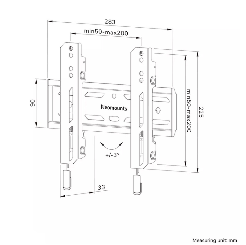 Neomounts Level-850 TV wall mount 24-65 fixed lockable fast installation