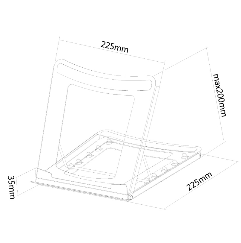Ergonomic stand for laptop 5 positions