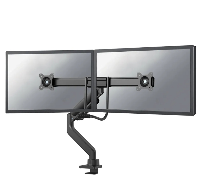 Stand Neomounts by NewStar Screen 2 screens (topfix clamp & grommet) for 2 Monitor Screens, Black