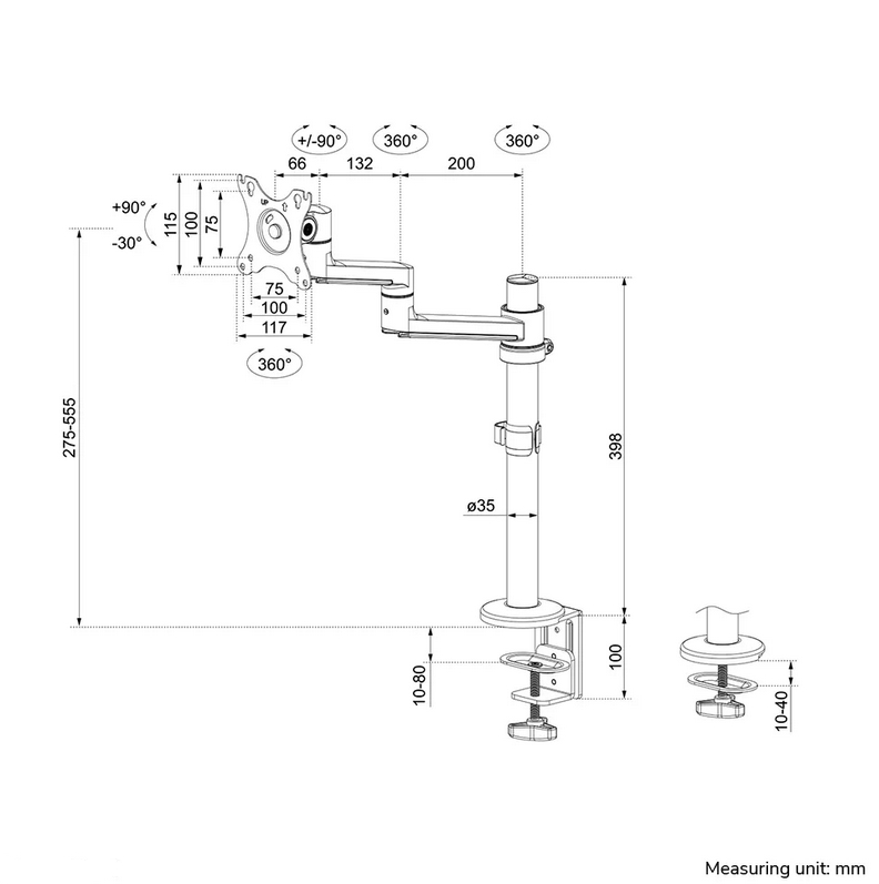 Стойка Neomounts by Newstar Next Lite Flat Screen Desk Mount