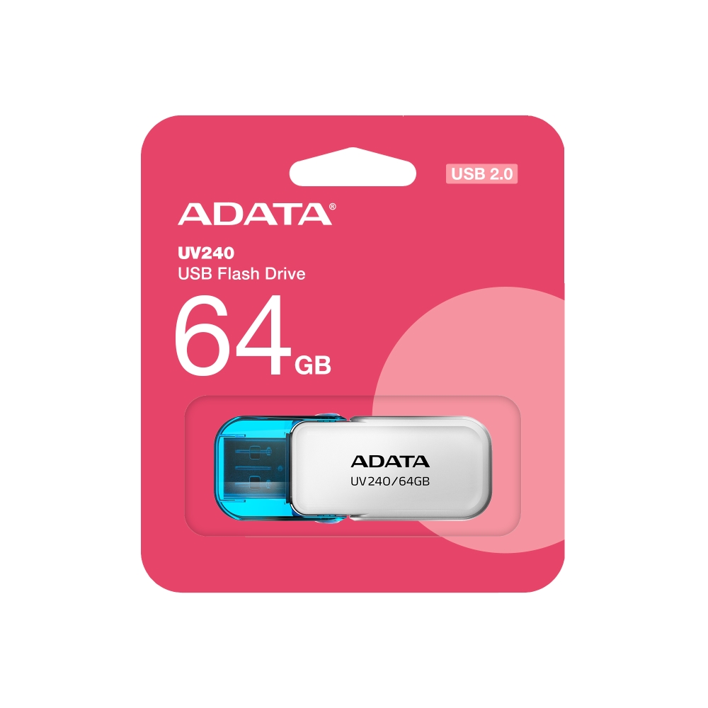 USB памет ADATA UV240 64GB USB 2.0 White