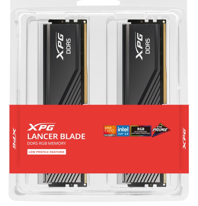 RAM памет ADATA Lancer Blade RGB, 64 GB (2x32 GB), DDR5 6000 MHz, CL30, черна