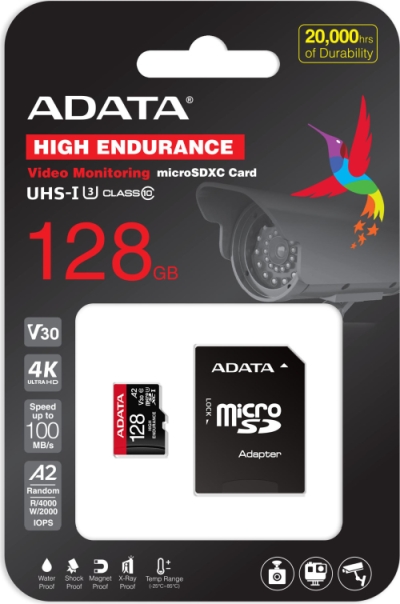 Memory card ADATA 128GB MicroSDXC UHS-I U3 V30S High (adapter)