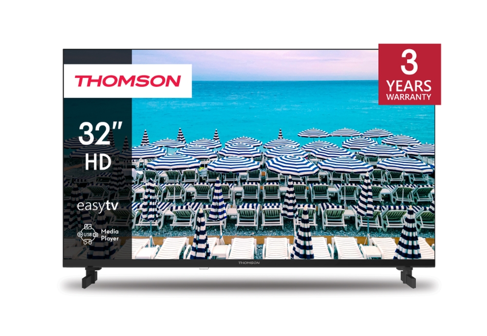Телевизор Thomson 32 HD Easy TV 1366x768 DLED 60Hz DVB-T/T2/C/S/S2 HDMI USB S/PDIF AV IN Hotel mode регулируеми крачета черен