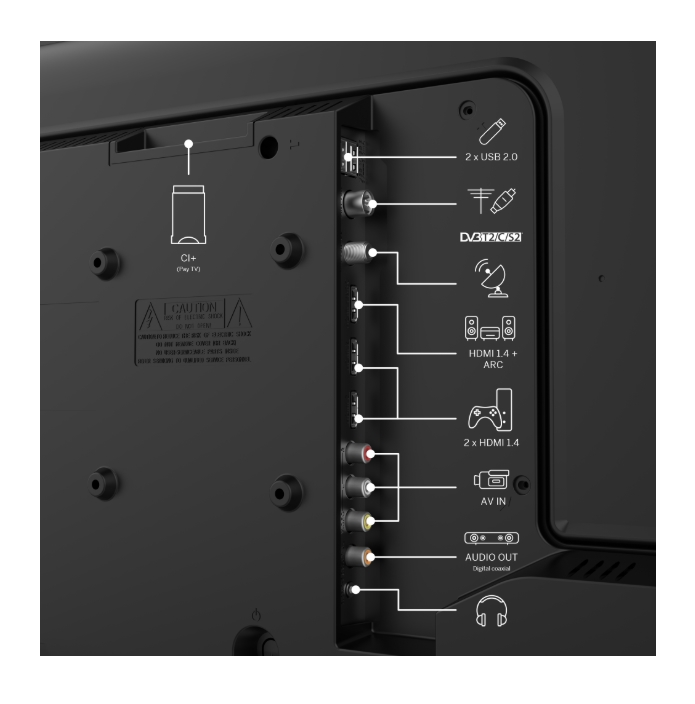 Телевизор Thomson 32 HD Easy TV 1366x768 DLED 60Hz DVB-T/T2/C/S/S2 HDMI USB S/PDIF AV IN Hotel mode регулируеми крачета черен