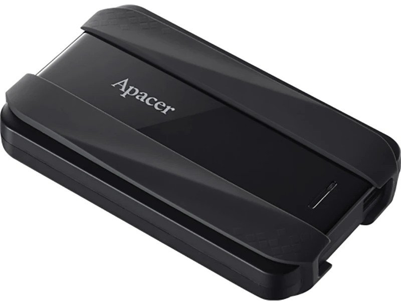 Външен HDD Apacer AC533, 2TB 2.5 SATA HDD USB 3.2 Rubber Jet black