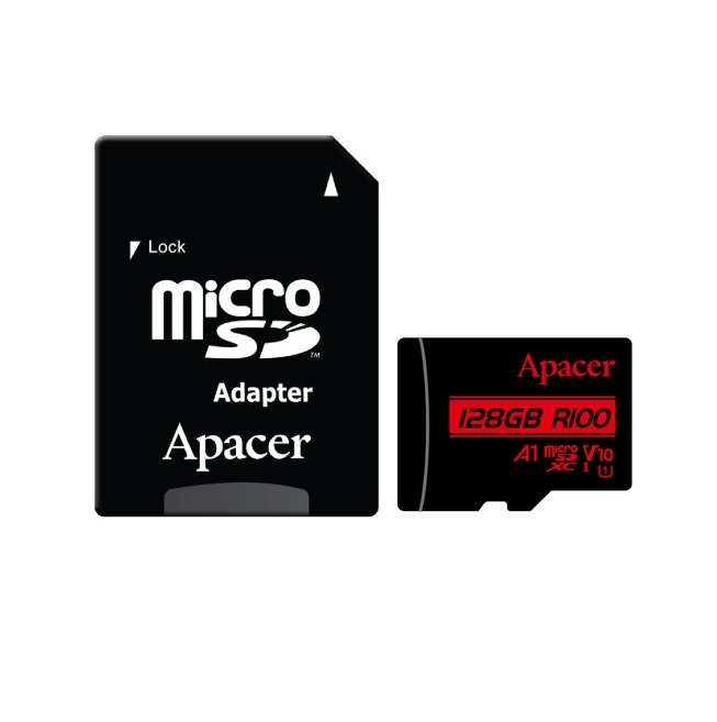 Memory Card Apacer 128GB microSDHC SDXC UHS-I U1 V10 A1 with Adapter