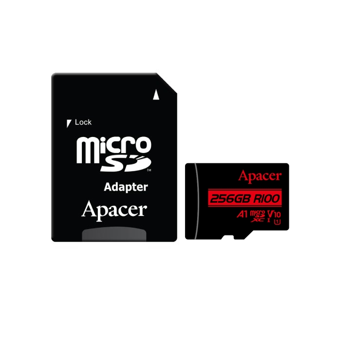 Карта памет Apacer 256GB microSDHC SDXC UHS-I U1 V10 A1 с адаптер