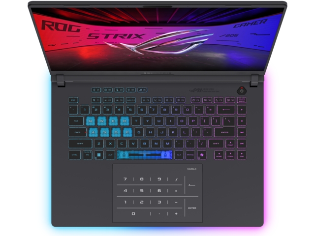 Gaming лаптоп Asus Strix G16 G615LP-TS215,Intel  Ultra 9 ,16.0 WQXGA(2560X1600),16:10 Bend+500nits, AG,300Hz,DDR5 32GB ( 16GB DDR5-5600 SO-DIMM *2 ) ,1TB , RTX 5070  8GB GDDR7,Wi-Fi 7 ,Backlit Chiclet Keyboard 4-Zone RGB,NO OS,Eclipse Gray + ROG Backpack