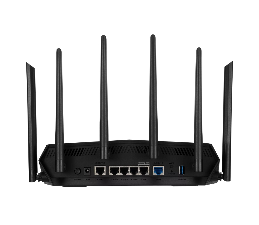 Asus TUF Gaming AX6000 Wireless Router Dual-Band Quad-Core 2.0GHz 256MB/512MB Flash/RAM 2.5G Port AiProtection Pro