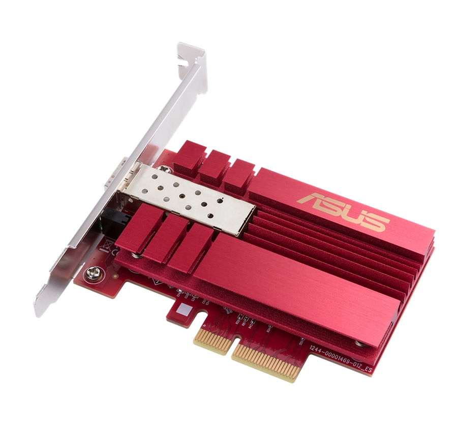 Asus PCIe адаптер XG-C100F 10GBase‑T PCIe SFP+ порт за оптичен трансфер и DAC QoS